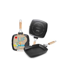 GRILL LISO ALUMINIO FUNDIDO ASA ABATIBLE LIF 24 CM